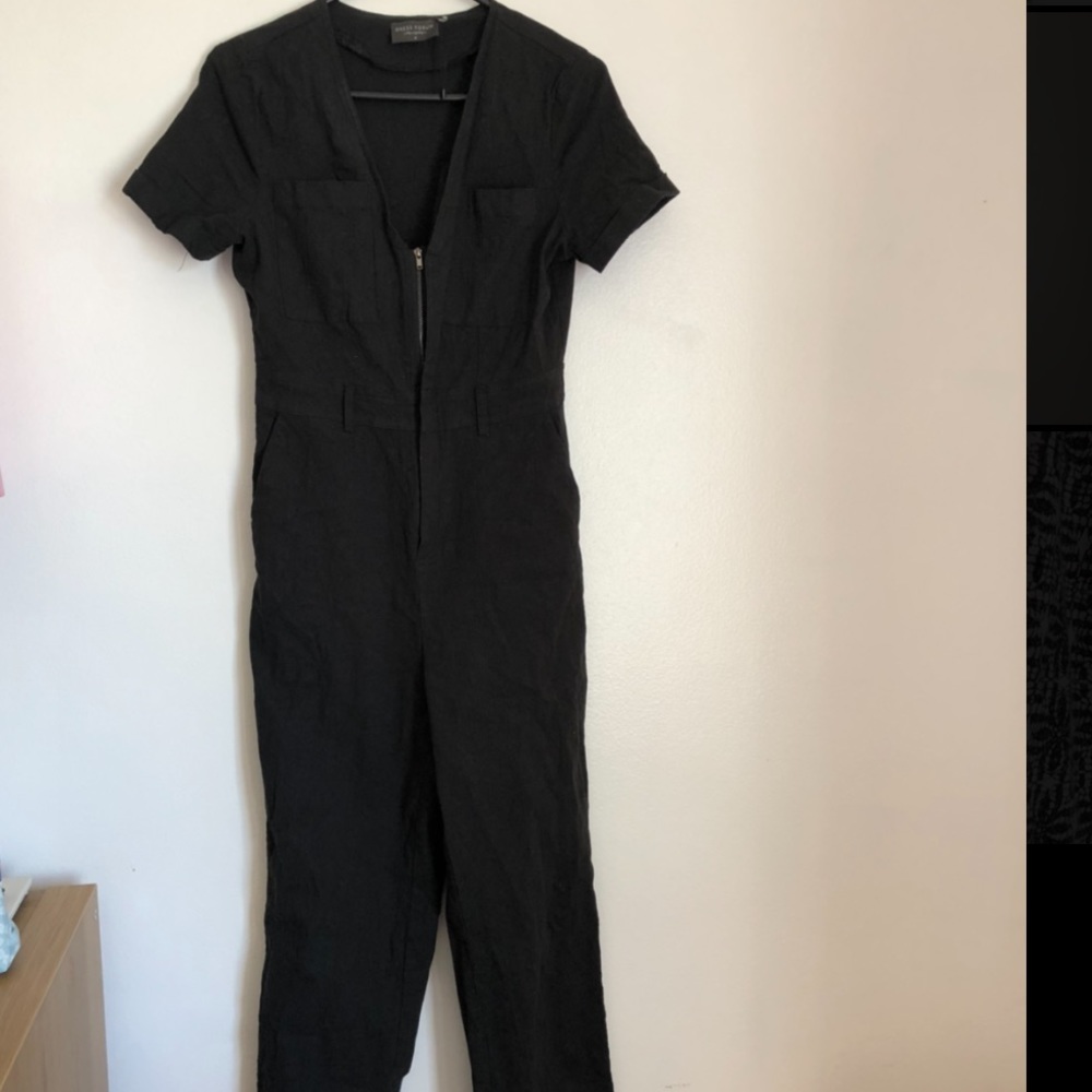 Dress Forum Utility Jumpsuit Short Sleeve Black